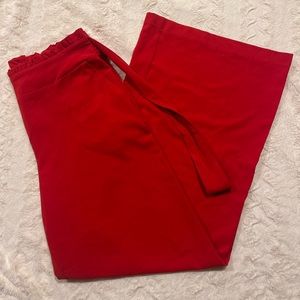 Red wide leg trousers